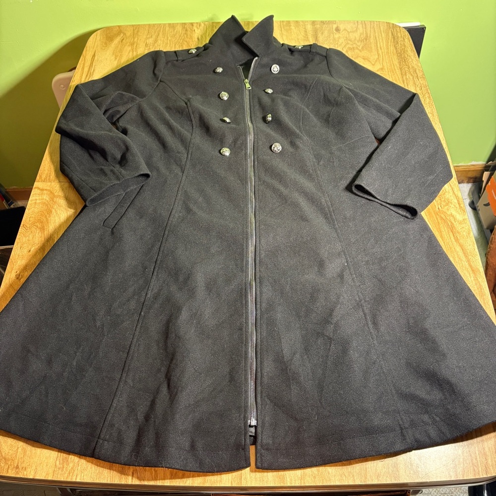 Torrid Black Military Buttons Full Zip Jacket Size 1 Stretch Office Career